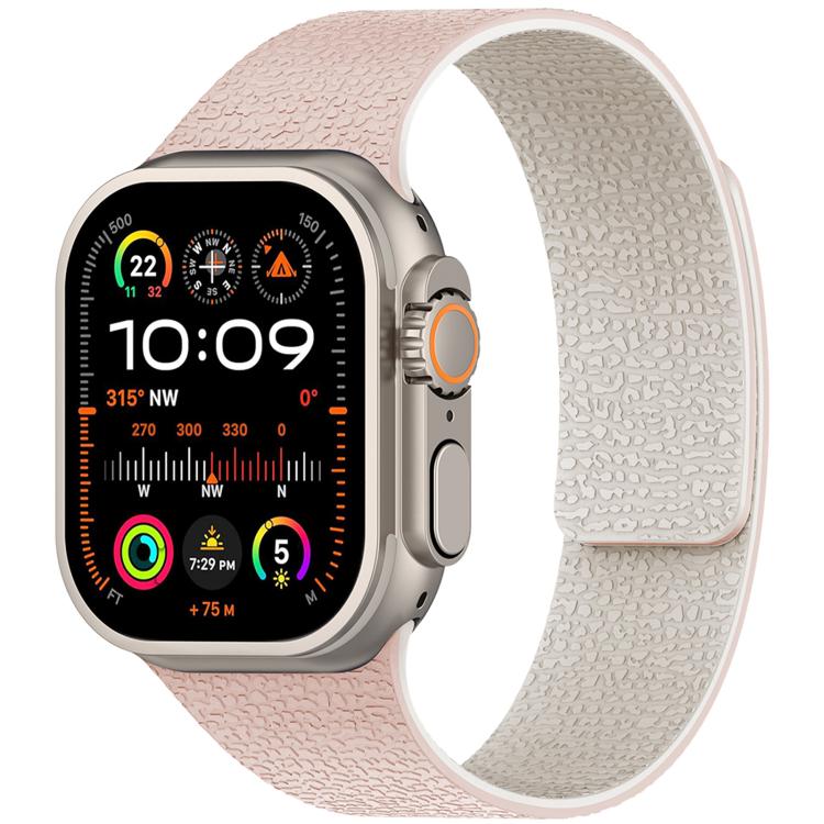 For Apple Watch 38 / 40 / 41 / S10 42mm xDfind Litchi Texture Magnetic Silicone Watch Band(Pink Sstarlight) - Mega Discount Store LebanonLebanon