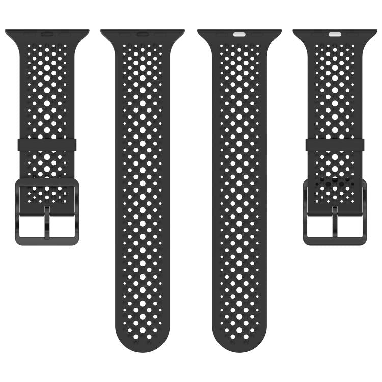 For Apple Watch 46mm / 49mm / 45mm / 44mm Breathable Holes Silicone Watch Band(Olive Green) - Mega Discount Store LebanonLebanon