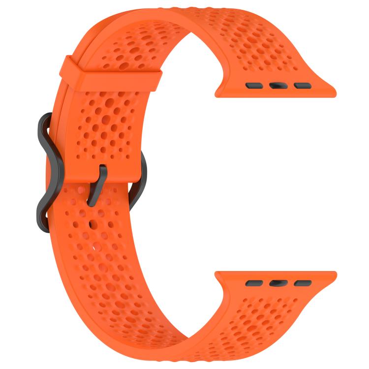 For Apple Watch 46mm / 49mm / 45mm / 44mm Breathable Holes Silicone Watch Band(Orange) - Mega Discount Store LebanonLebanon