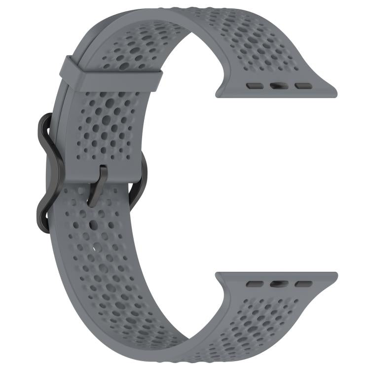 For Apple Watch 46mm / 49mm / 45mm / 44mm Breathable Holes Silicone Watch Band(Space Gray) - Mega Discount Store LebanonLebanon