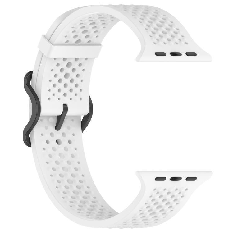 For Apple Watch 46mm / 49mm / 45mm / 44mm Breathable Holes Silicone Watch Band(White) - Mega Discount Store LebanonLebanon