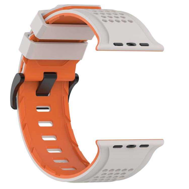 For Apple Watch 46mm / 49mm / 45mm / 44mm Check Design Breathable Silicone Watch Band(Starlight Orange) - Mega Discount Store LebanonLebanon