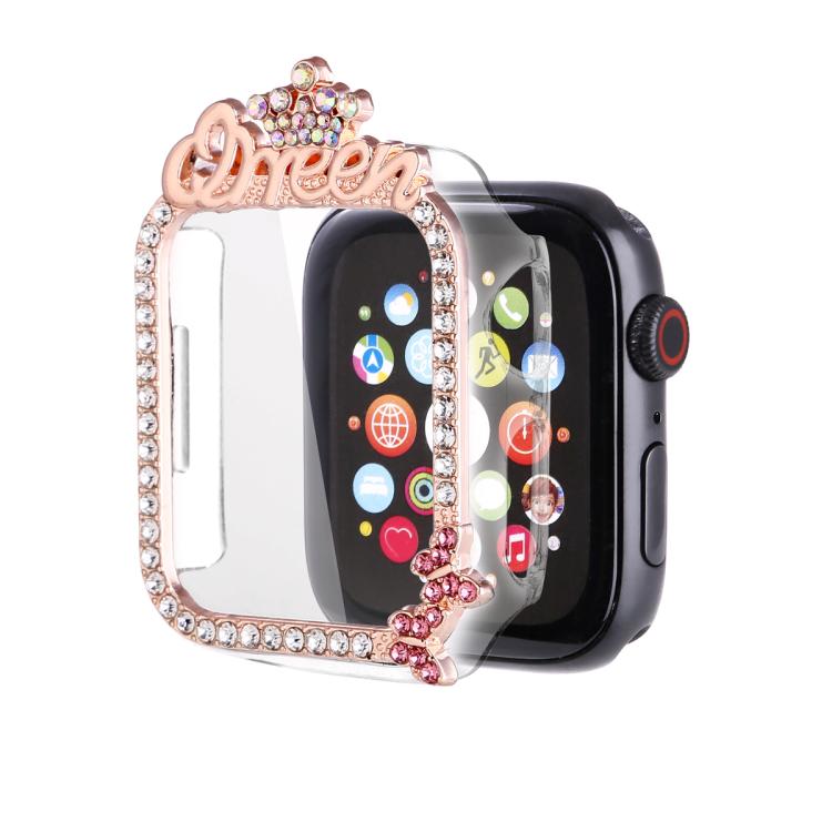 For Apple Watch Series 10 / 11 42mm Crown - style Single Diamond Hollow PC Watch Shell(Silver) - Mega Discount Store LebanonLebanon
