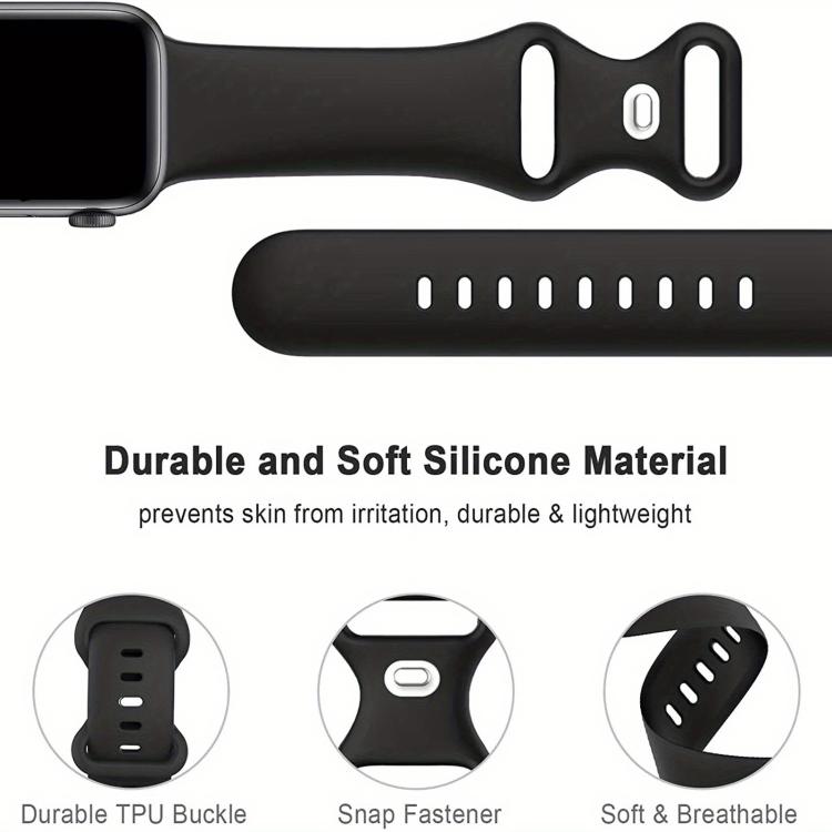 For Apple Watch Series 41mm Butterfly Buckle Silicone Watch Band with Film Integrated PC Cover(Black) - Mega Discount Store LebanonLebanon