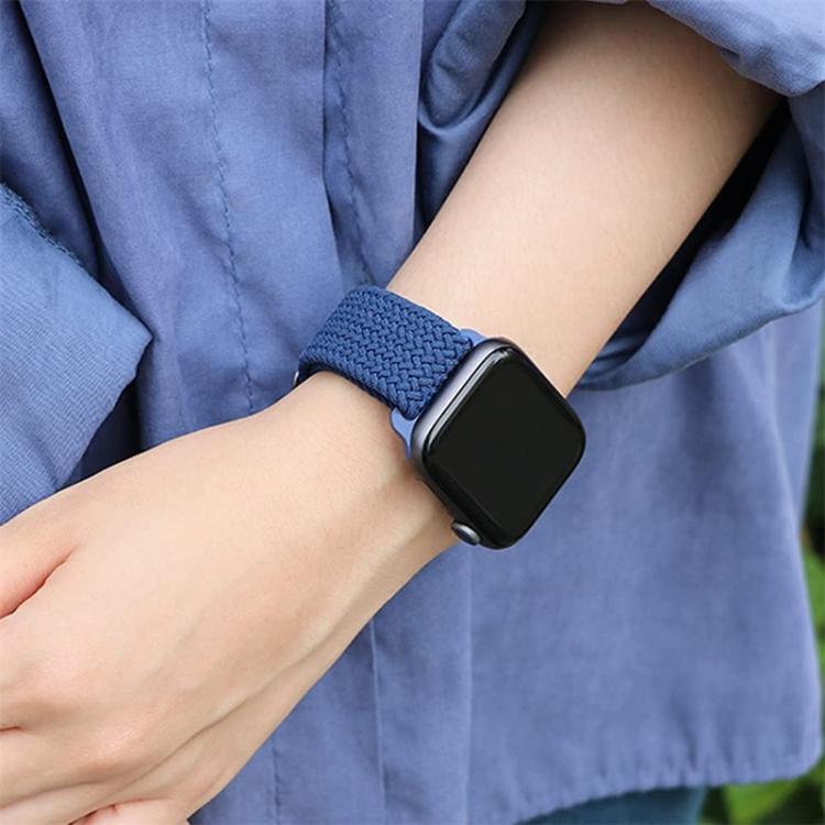 For Apple Watch Series 41mm Ladder Buckle Loop Nylon Watch Band with Change to Ultra 49mm Film PC Cover(Starlight Black) - Mega Discount Store LebanonLebanon