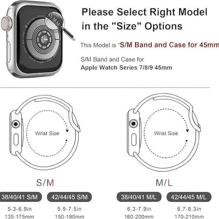 For Apple Watch Series 41mm Pin Buckle Silicone Watch Band with Film Integrated PC Case(Black) - Mega Discount Store LebanonLebanon