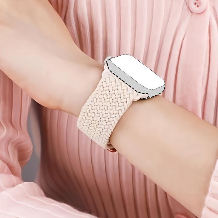For Apple Watch Series 45mm Ladder Buckle Loop Nylon Watch Band with Film Frosted PC Cover(Rainbow) - Mega Discount Store LebanonLebanon