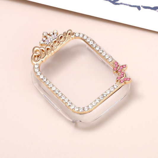 For Apple Watch Series 6 / 5 / 4 & SE 40mm Crown - style Single Diamond Hollow PC Watch Shell(Golden) - Mega Discount Store LebanonLebanon