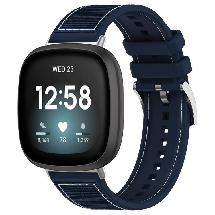 For Fitbit Versa 4/Versa3/Sense2/Sense 20mm xDfind Hybrid Nylon Braid Silicone Watch Band(Midnight Blue) - Mega Discount Store LebanonLebanon
