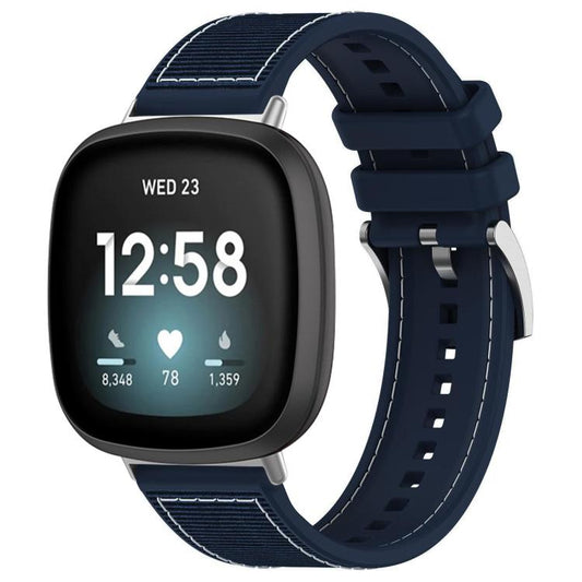 For Fitbit Versa 4/Versa3/Sense2/Sense 20mm xDfind Hybrid Nylon Braid Silicone Watch Band(Midnight Blue) - Mega Discount Store LebanonLebanon