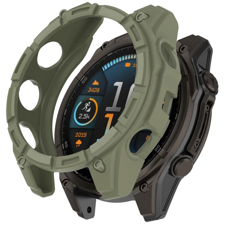 For Garmin Fenix 8 Pro 47mm AMOLED Armor Hollow TPU Half Coverage Watch Protective Cover(Juugle Green) - Mega Discount Store LebanonLebanon