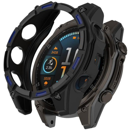 For Garmin Fenix 8 Pro 51mm AMOLED Armor Hollow TPU Half Coverage Watch Protective Cover(Black Blue) - Mega Discount Store LebanonLebanon