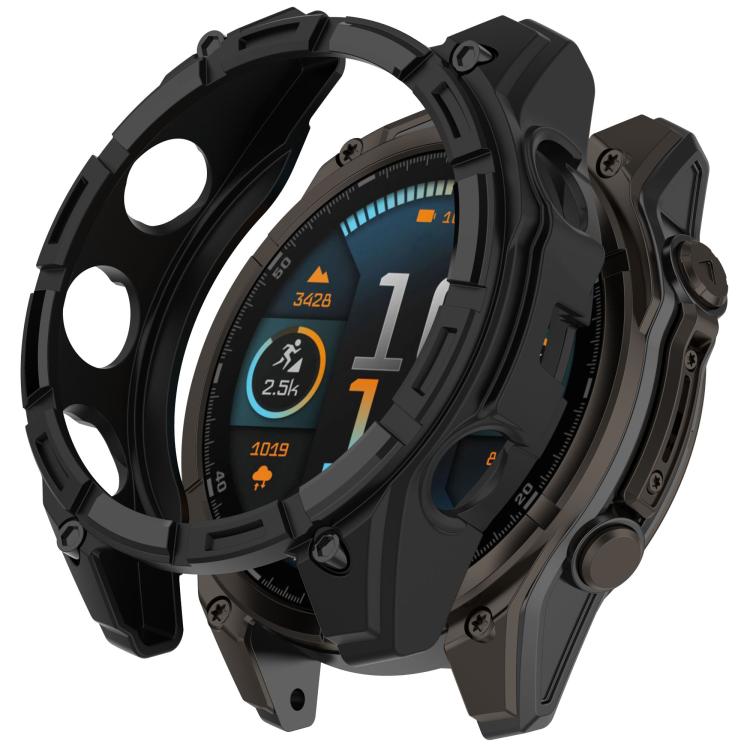 For Garmin Fenix 8 Pro 51mm AMOLED Armor Hollow TPU Half Coverage Watch Protective Cover(Black) - Mega Discount Store LebanonLebanon