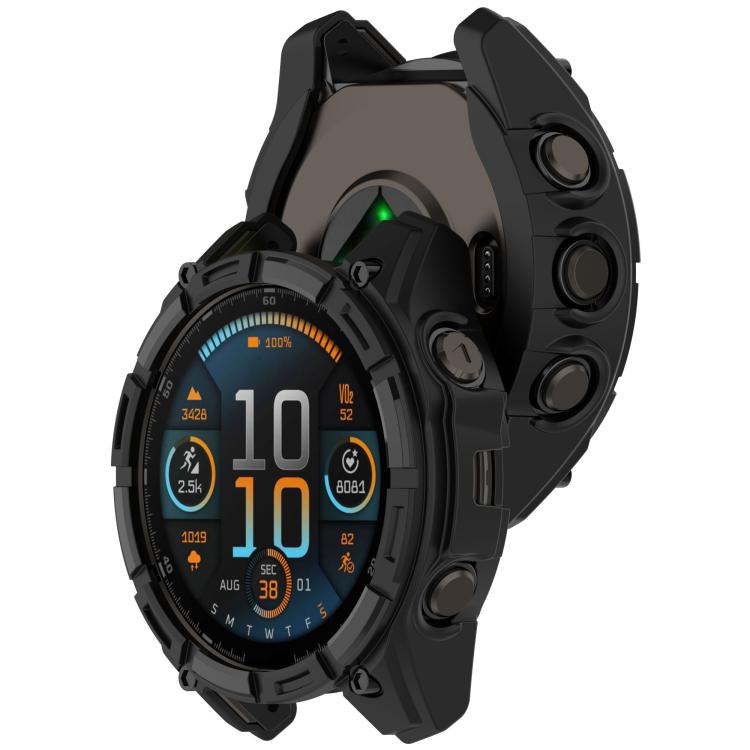 For Garmin Fenix 8 Pro 51mm AMOLED Armor Hollow TPU Half Coverage Watch Protective Cover(Black) - Mega Discount Store LebanonLebanon