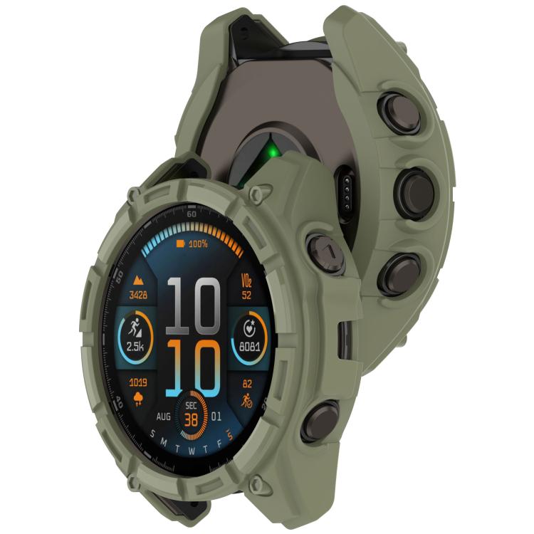 For Garmin Fenix 8 Pro 51mm AMOLED Armor Hollow TPU Half Coverage Watch Protective Cover(Juugle Green) - Mega Discount Store LebanonLebanon