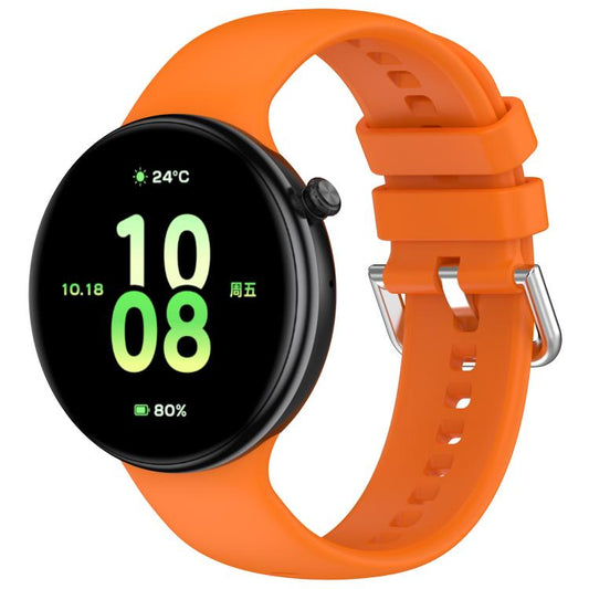 For Honor Watch Fit / Fit Elegant Silver Buckle Solid Color Silicone Watch Band(Orange) - Mega Discount Store LebanonLebanon