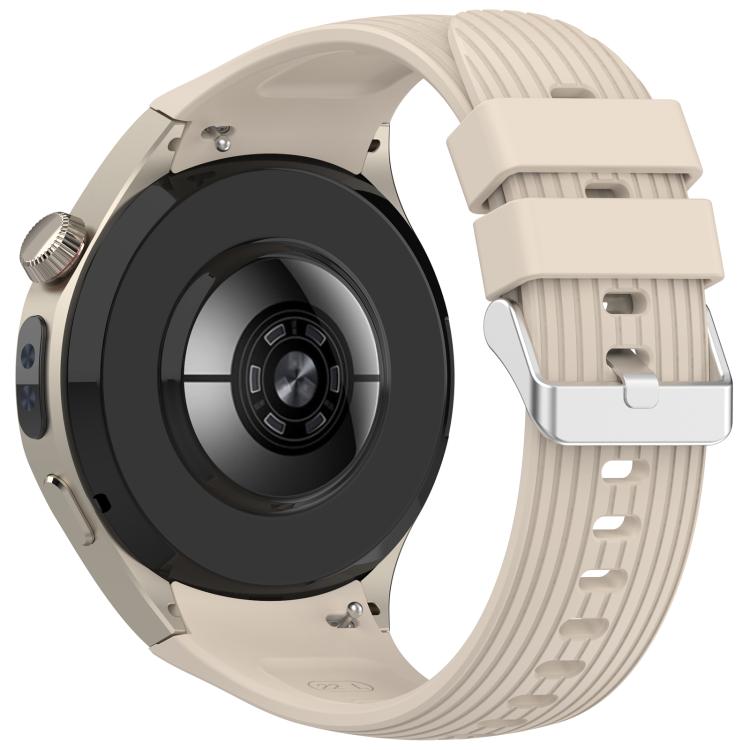 For Huawei Watch 5 42mm Vertical Solid Color Silicone Watch Band(Ivory White) - Mega Discount Store LebanonLebanon