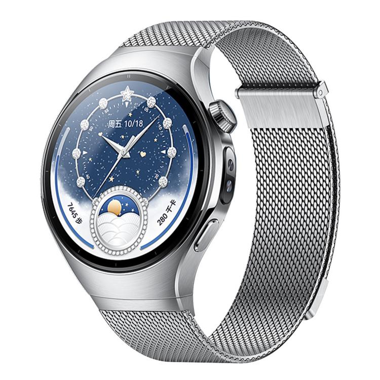 For Huawei Watch 5 46mm Press Button Seamless Interface Milanese Magnetic Stainless Steel Watch Band(Steel Color) - Mega Discount Store LebanonLebanon