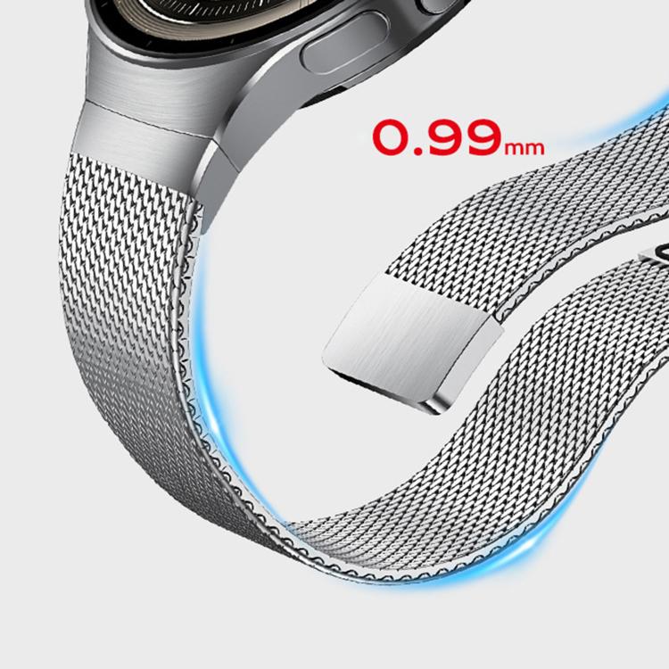 For Huawei Watch 5 46mm Press Button Seamless Interface Milanese Magnetic Stainless Steel Watch Band(Titanium Color) - Mega Discount Store LebanonLebanon
