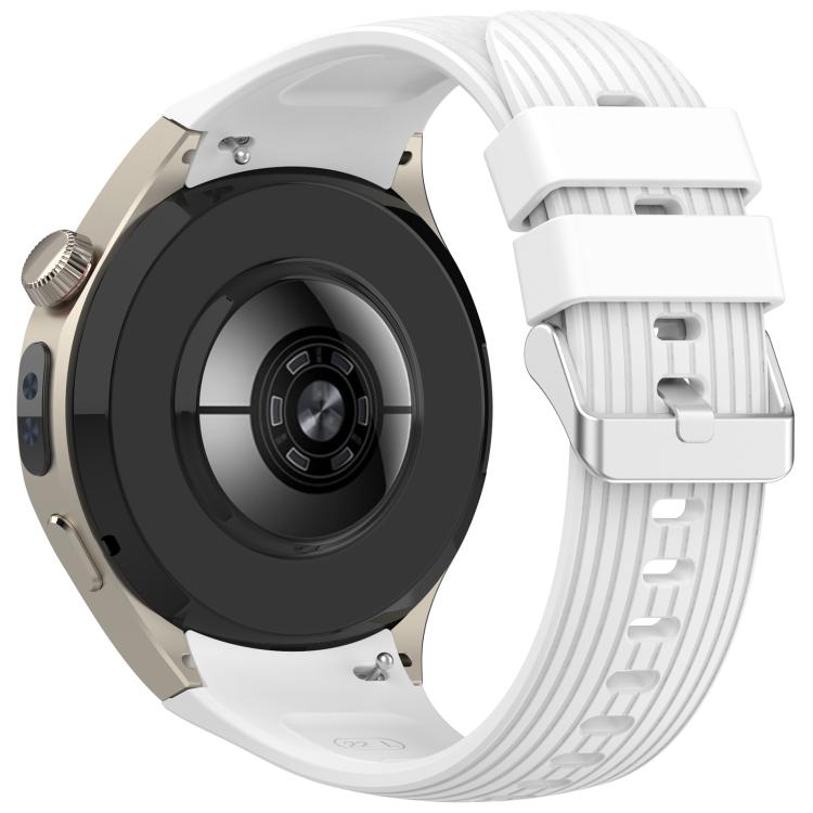 For Huawei Watch 5 46mm Vertical Solid Color Silicone Watch Band(White) - Mega Discount Store LebanonLebanon