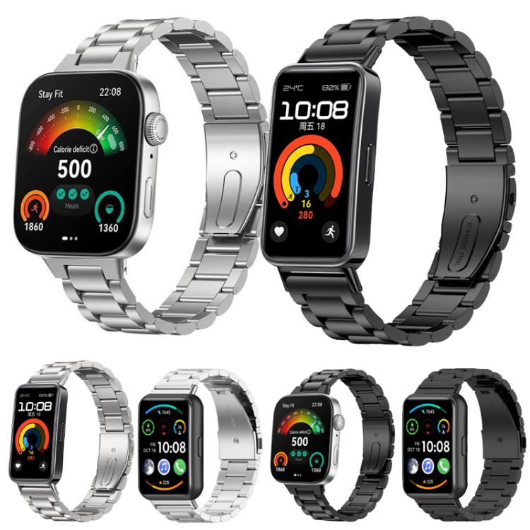 For Huawei Watch Fit 4 / 4 Pro / 3 Tri - beads Flat Buckle Titanium Alloy Watch Band(Silver) - Mega Discount Store LebanonLebanon