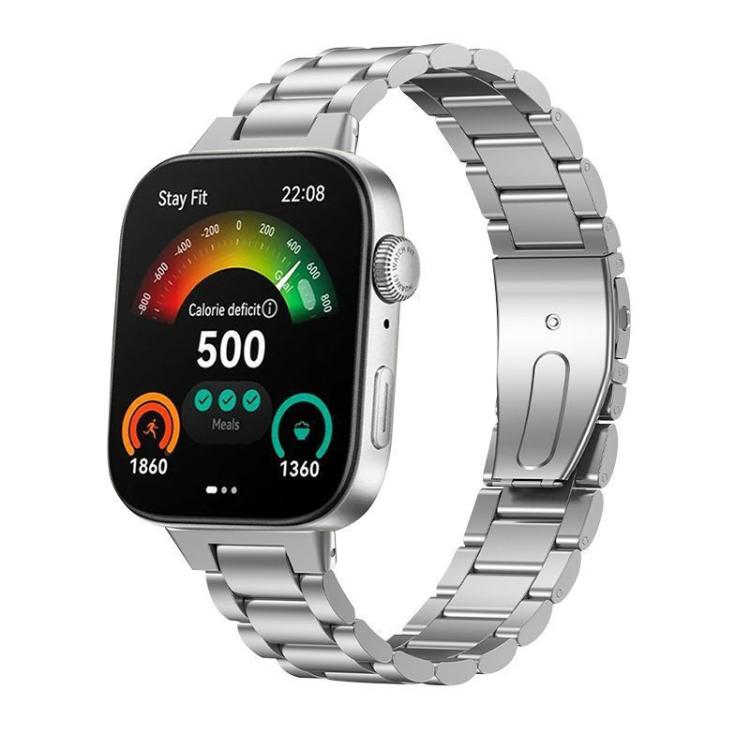 For Huawei Watch Fit 4 / 4 Pro / 3 Tri - beads Flat Buckle Titanium Alloy Watch Band(Silver) - Mega Discount Store LebanonLebanon