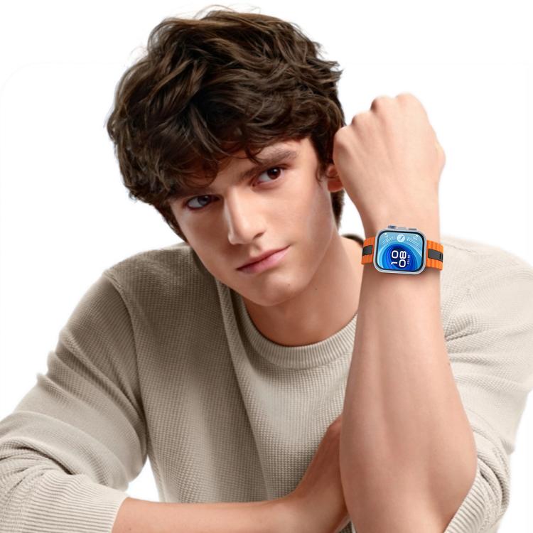 For Huawei Watch Fit 4 Pro / Fit 4 / Fit 3 xDfind Sport Vertical Striped Two Color Silicone Watch Band(Blue+Red) - Mega Discount Store LebanonLebanon