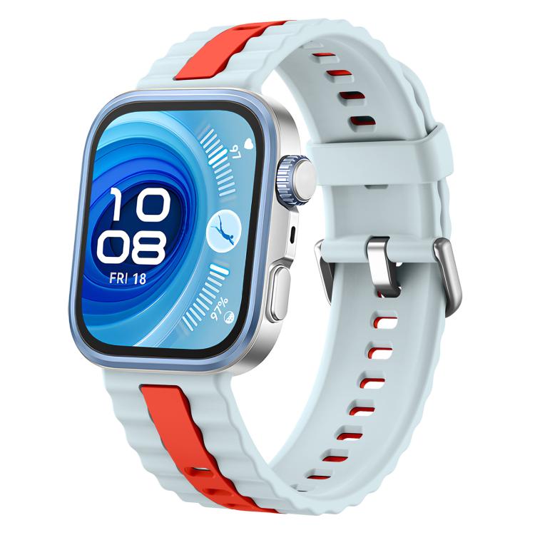 For Huawei Watch Fit 4 Pro / Fit 4 / Fit 3 xDfind Sport Vertical Striped Two Color Silicone Watch Band(Blue+Red) - Mega Discount Store LebanonLebanon