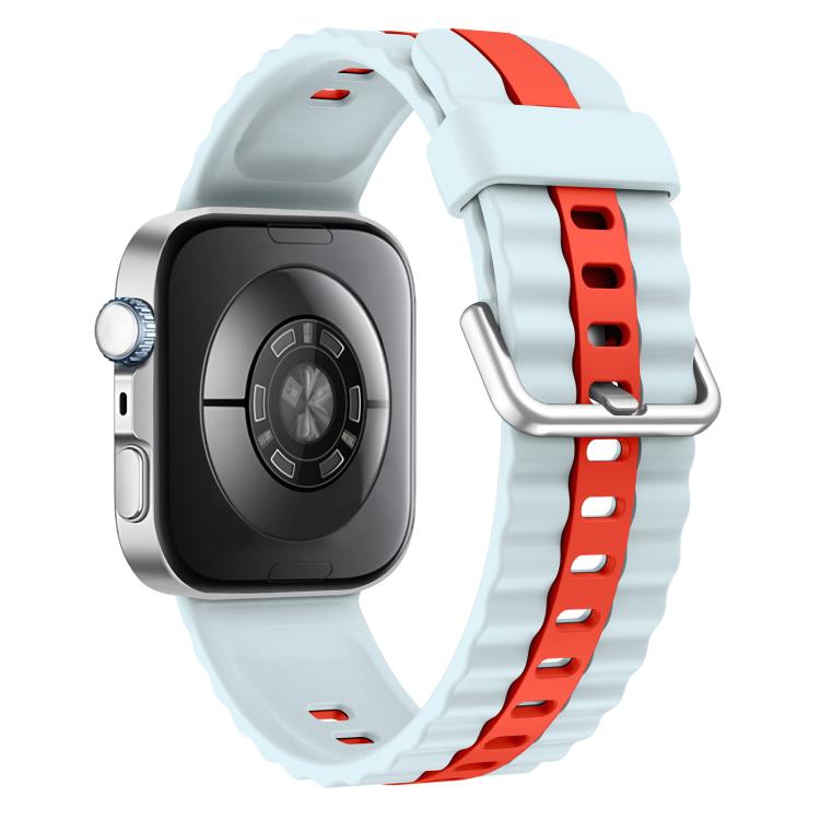 For Huawei Watch Fit 4 Pro / Fit 4 / Fit 3 xDfind Sport Vertical Striped Two Color Silicone Watch Band(Blue+Red) - Mega Discount Store LebanonLebanon