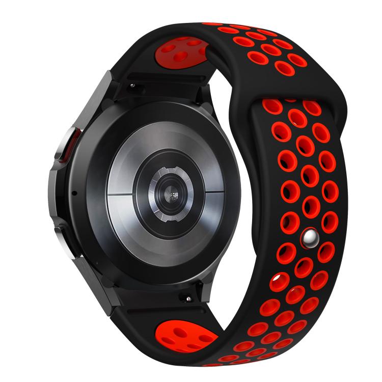 For Samsung Galaxy Watch FE / 7 / 6 / 5 / 4 Two Color Reverse Buckle Silicone Watch Band(Black Red) - Mega Discount Store LebanonLebanon