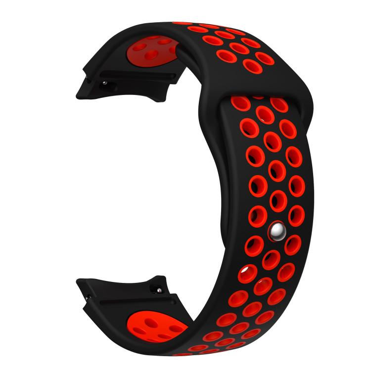 For Samsung Galaxy Watch FE / 7 / 6 / 5 / 4 Two Color Reverse Buckle Silicone Watch Band(Black Red) - Mega Discount Store LebanonLebanon