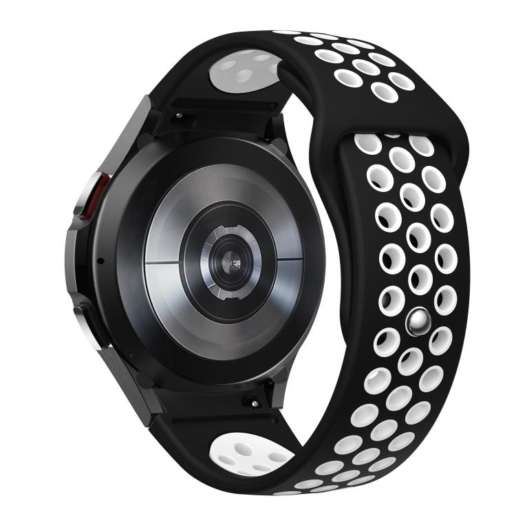 For Samsung Galaxy Watch FE / 7 / 6 / 5 / 4 Two Color Reverse Buckle Silicone Watch Band(Black White) - Mega Discount Store LebanonLebanon