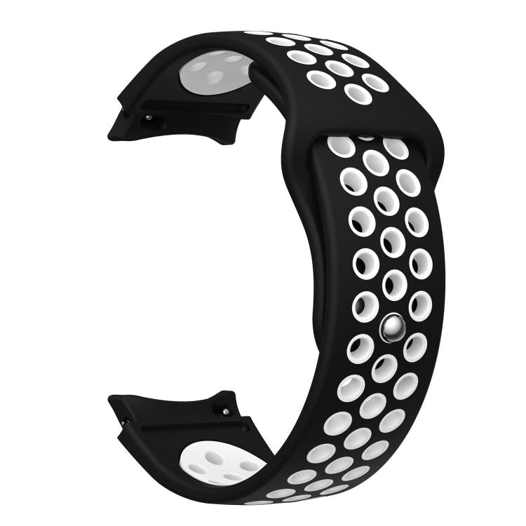 For Samsung Galaxy Watch FE / 7 / 6 / 5 / 4 Two Color Reverse Buckle Silicone Watch Band(Black White) - Mega Discount Store LebanonLebanon