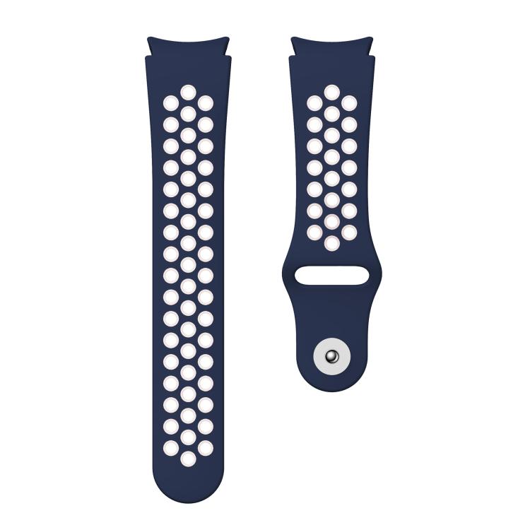 For Samsung Galaxy Watch FE / 7 / 6 / 5 / 4 Two Color Reverse Buckle Silicone Watch Band(Deep Blue White) - Mega Discount Store LebanonLebanon