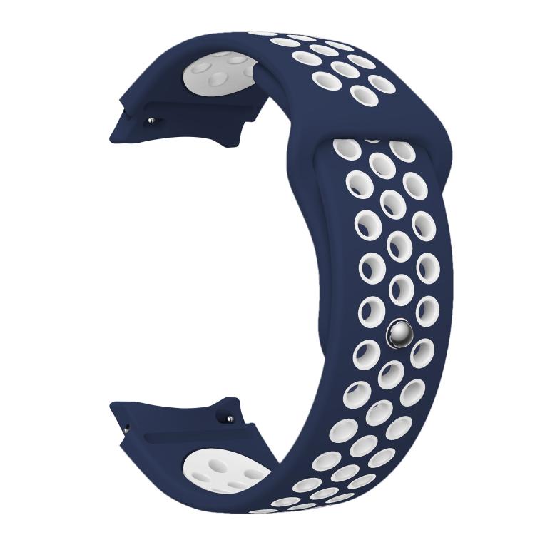 For Samsung Galaxy Watch FE / 7 / 6 / 5 / 4 Two Color Reverse Buckle Silicone Watch Band(Deep Blue White) - Mega Discount Store LebanonLebanon