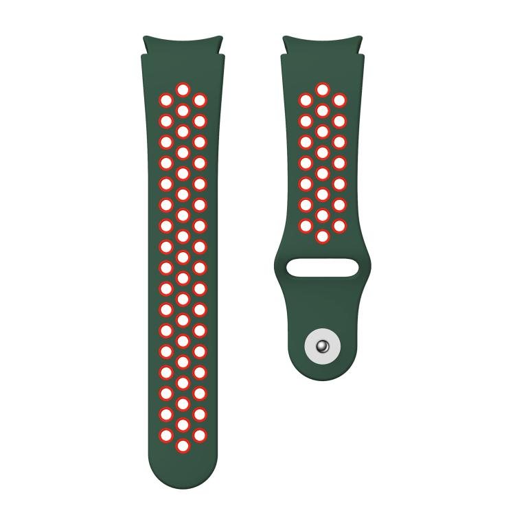 For Samsung Galaxy Watch FE / 7 / 6 / 5 / 4 Two Color Reverse Buckle Silicone Watch Band(Ink Green Red) - Mega Discount Store LebanonLebanon