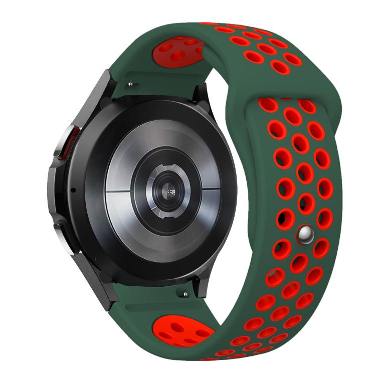 For Samsung Galaxy Watch FE / 7 / 6 / 5 / 4 Two Color Reverse Buckle Silicone Watch Band(Ink Green Red) - Mega Discount Store LebanonLebanon