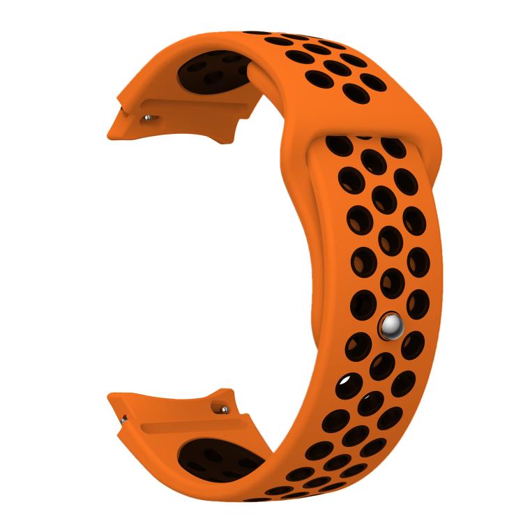 For Samsung Galaxy Watch FE / 7 / 6 / 5 / 4 Two Color Reverse Buckle Silicone Watch Band(Orange Black) - Mega Discount Store LebanonLebanon