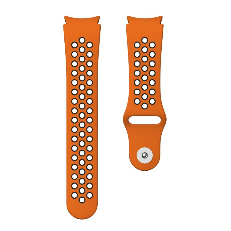 For Samsung Galaxy Watch FE / 7 / 6 / 5 / 4 Two Color Reverse Buckle Silicone Watch Band(Orange Black) - Mega Discount Store LebanonLebanon