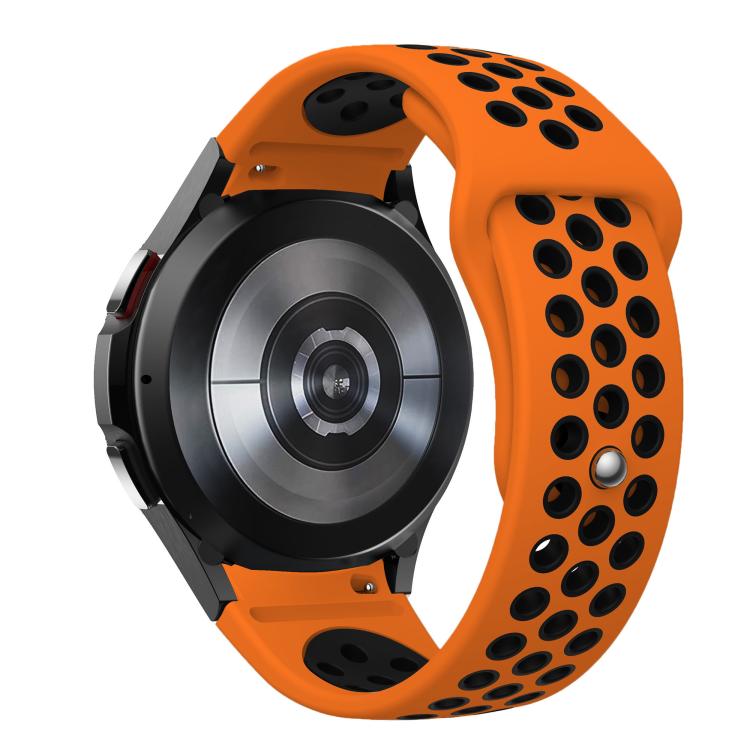For Samsung Galaxy Watch FE / 7 / 6 / 5 / 4 Two Color Reverse Buckle Silicone Watch Band(Orange Black) - Mega Discount Store LebanonLebanon