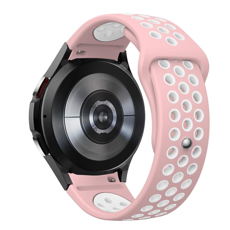 For Samsung Galaxy Watch FE / 7 / 6 / 5 / 4 Two Color Reverse Buckle Silicone Watch Band(Pink White) - Mega Discount Store LebanonLebanon