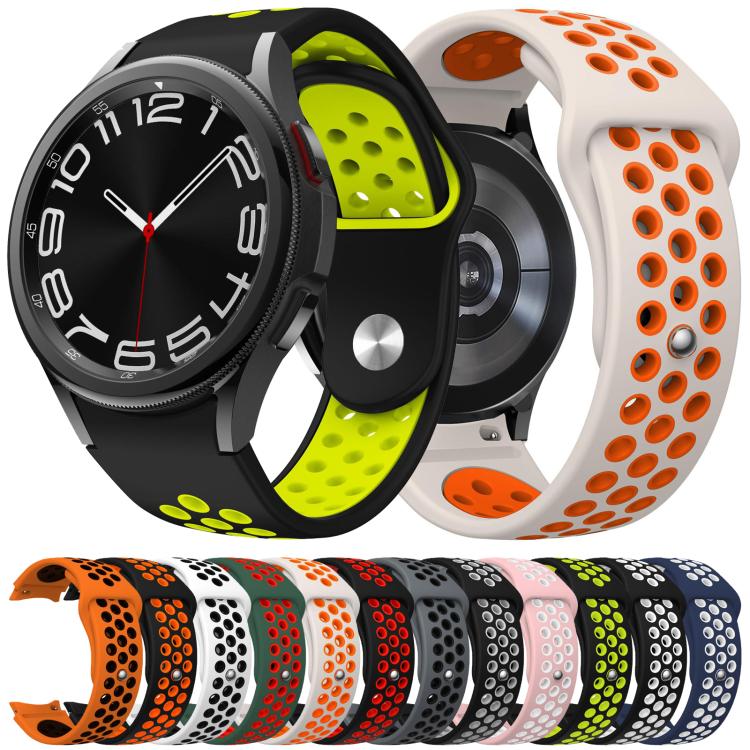 For Samsung Galaxy Watch FE / 7 / 6 / 5 / 4 Two Color Reverse Buckle Silicone Watch Band(Starlight Orange) - Mega Discount Store LebanonLebanon