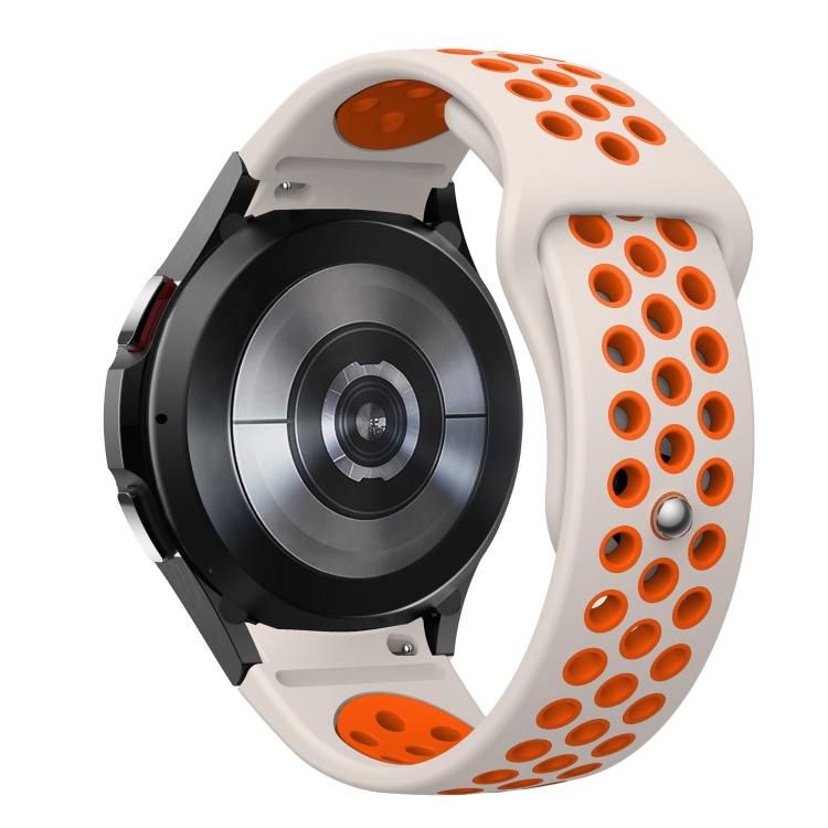 For Samsung Galaxy Watch FE / 7 / 6 / 5 / 4 Two Color Reverse Buckle Silicone Watch Band(Starlight Orange) - Mega Discount Store LebanonLebanon