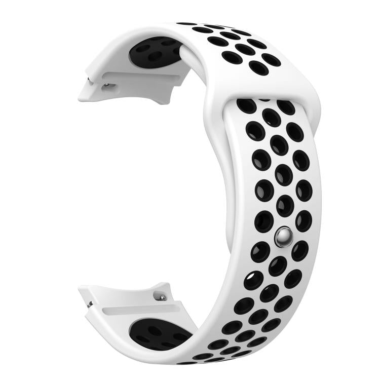 For Samsung Galaxy Watch FE / 7 / 6 / 5 / 4 Two Color Reverse Buckle Silicone Watch Band(White Black) - Mega Discount Store LebanonLebanon