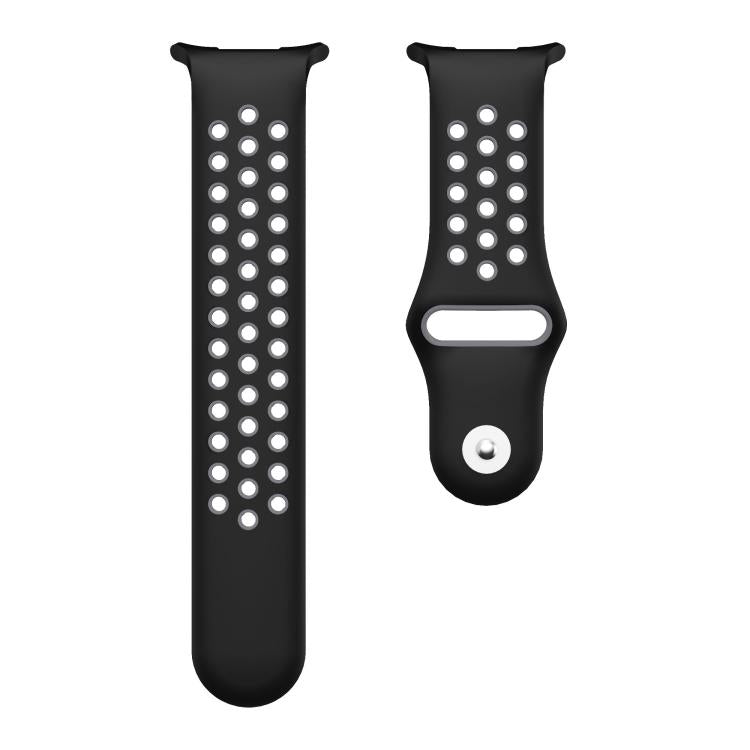 For Samsung Galaxy Watch Ultra 47mm / Ultra 2025 Two Color Round Holes Reverse Buckle Silicone Watch Band(Black Grey) - Mega Discount Store LebanonLebanon