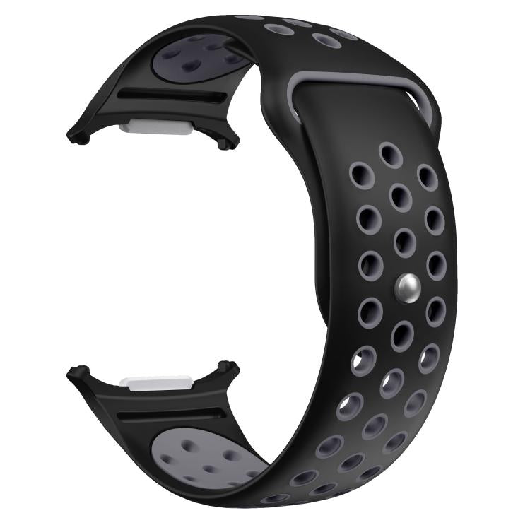 For Samsung Galaxy Watch Ultra 47mm / Ultra 2025 Two Color Round Holes Reverse Buckle Silicone Watch Band(Black Grey) - Mega Discount Store LebanonLebanon