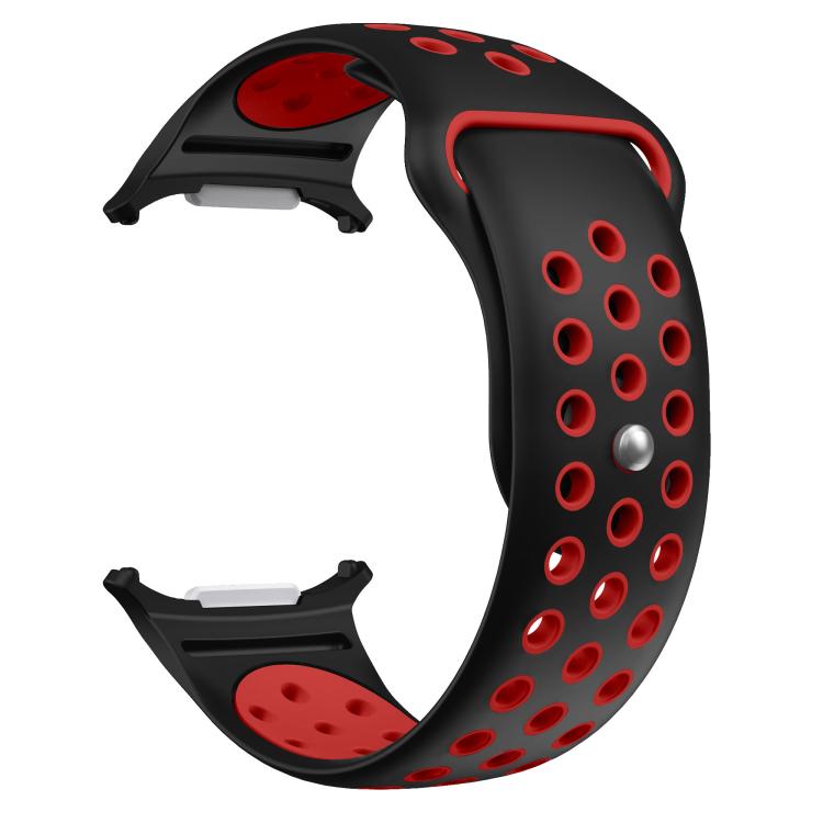 For Samsung Galaxy Watch Ultra 47mm / Ultra 2025 Two Color Round Holes Reverse Buckle Silicone Watch Band(Black Red) - Mega Discount Store LebanonLebanon