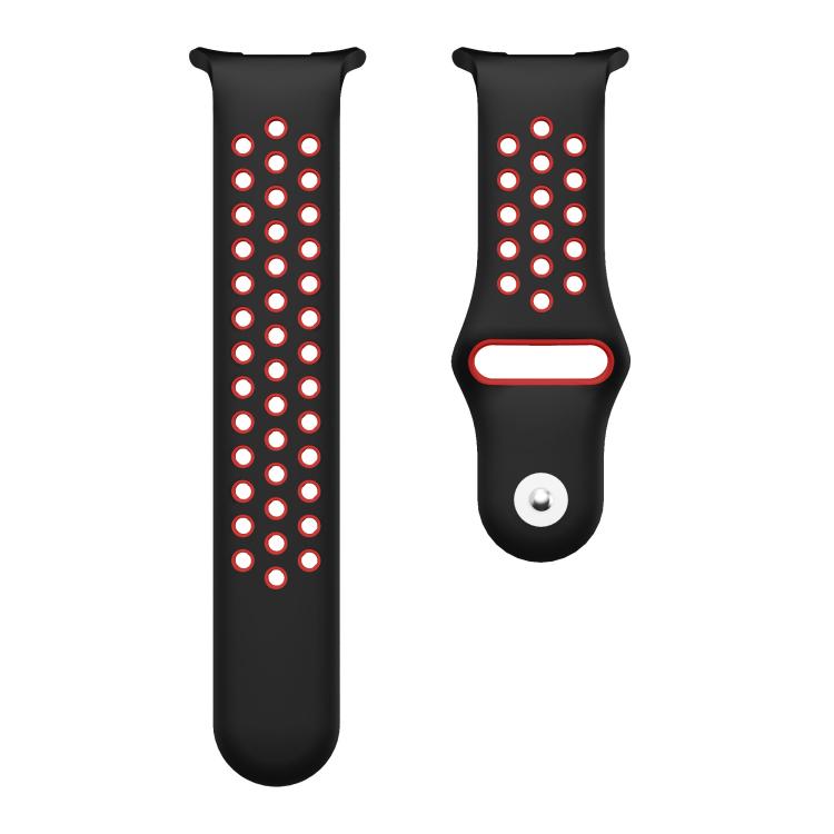 For Samsung Galaxy Watch Ultra 47mm / Ultra 2025 Two Color Round Holes Reverse Buckle Silicone Watch Band(Black Red) - Mega Discount Store LebanonLebanon