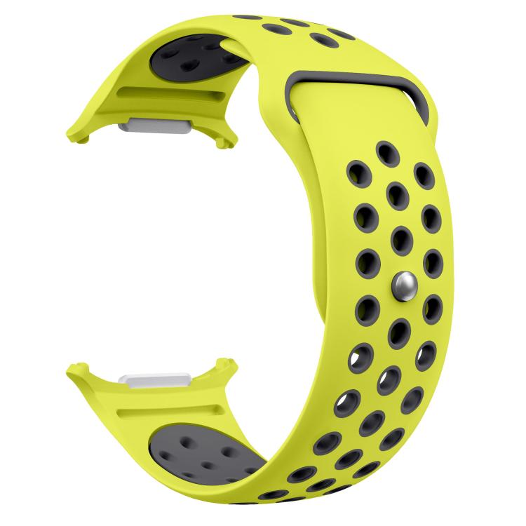 For Samsung Galaxy Watch Ultra 47mm / Ultra 2025 Two Color Round Holes Reverse Buckle Silicone Watch Band(Lime Grey) - Mega Discount Store LebanonLebanon