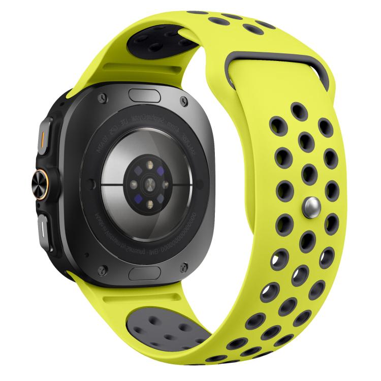 For Samsung Galaxy Watch Ultra 47mm / Ultra 2025 Two Color Round Holes Reverse Buckle Silicone Watch Band(Lime Grey) - Mega Discount Store LebanonLebanon